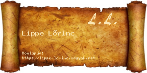 Lippe Lőrinc névjegykártya